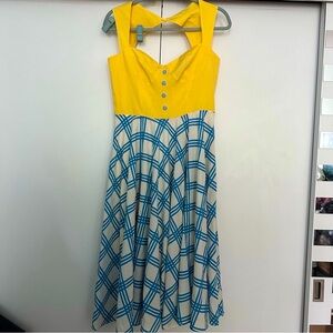 Yellow and Blue Plaid Dress